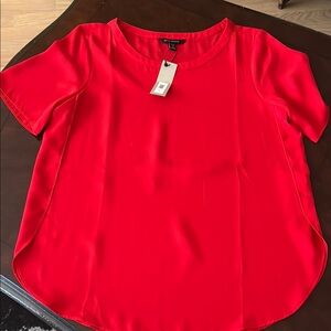 Banana Republic Vibrant Red Short Sleeve Blouse Size M